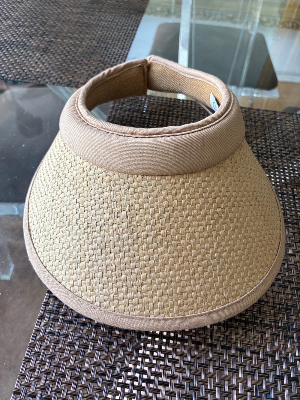 Jessica Simpson Straw paper Visor in Beige